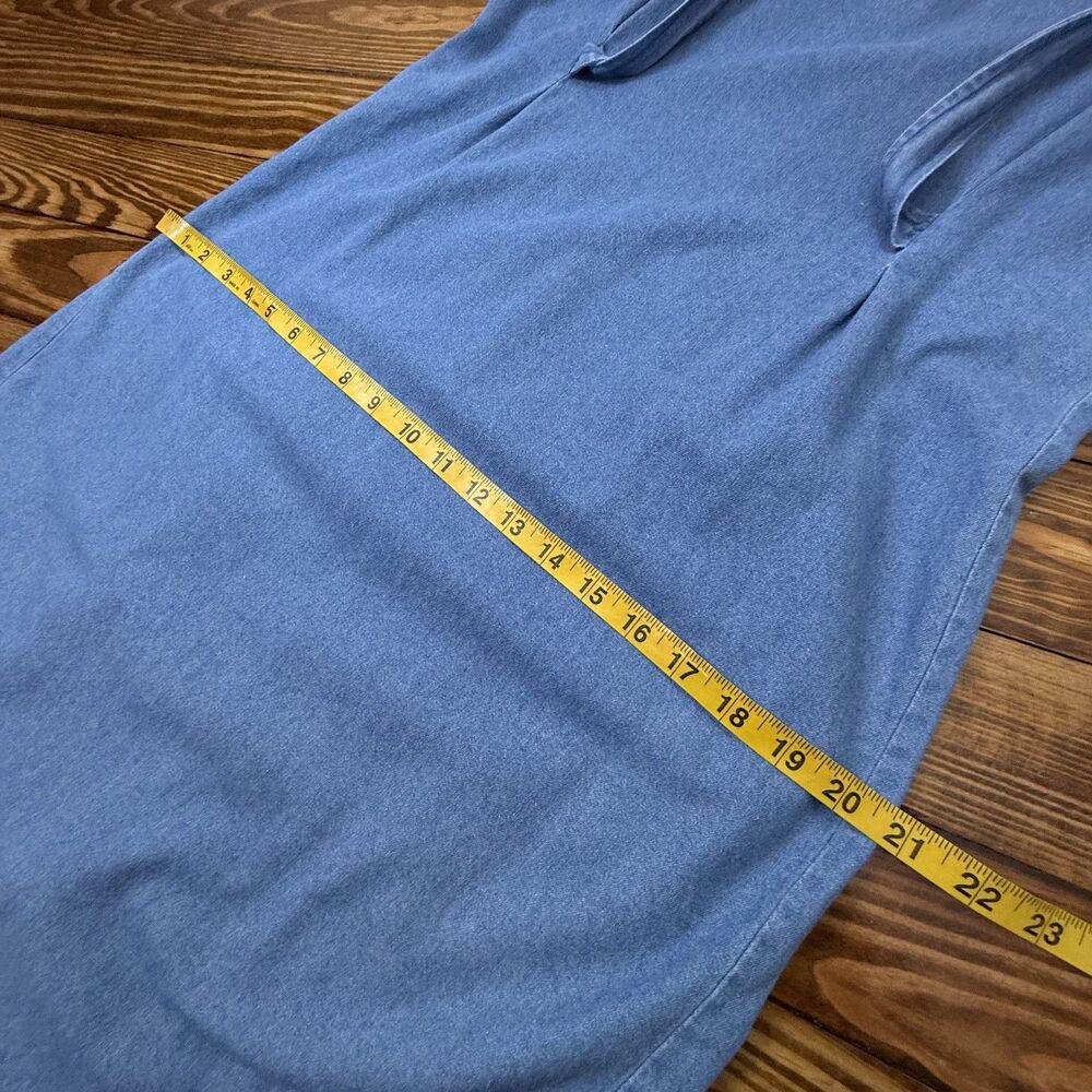 Vintage 90s Chambray Pintuck Pleated Dress | Prairie Cottage Denim Midi - Picture 13 of 16